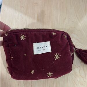 Sesame Burgundy Velvet Pouch!!! Brand new gorgeous